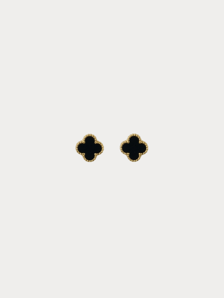 Black Clover Stud Earrings - Image 4