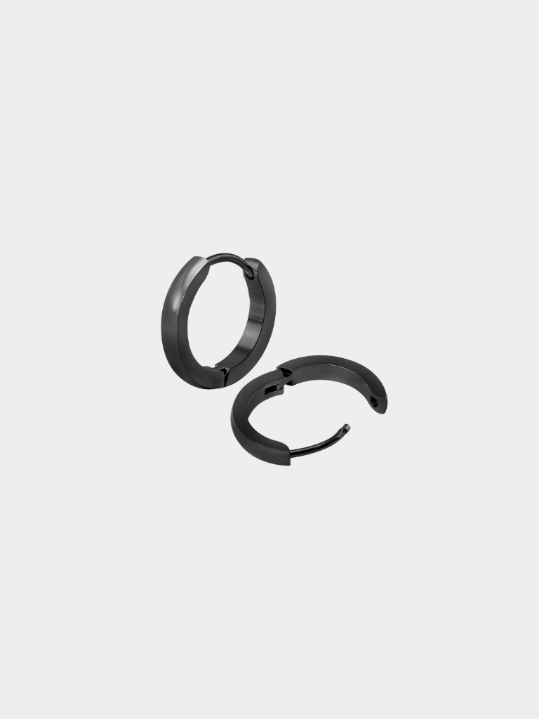Midnight Huggie Hoop Earrings - Image 2