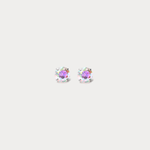 Plain Coloured Diamond Stud Barbell Earrings
