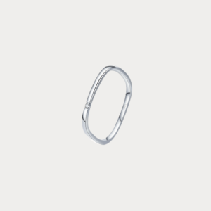 CARRÉE Minimalist Square Diamond Sterling Silver Ring