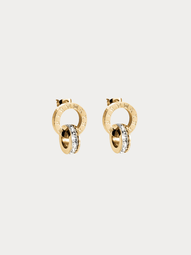 Classic Roman Numerals Stud Earrings - Image 3