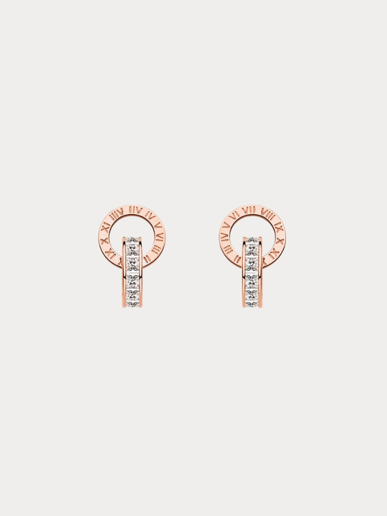 Classic Roman Numerals Stud Earrings - Image 4
