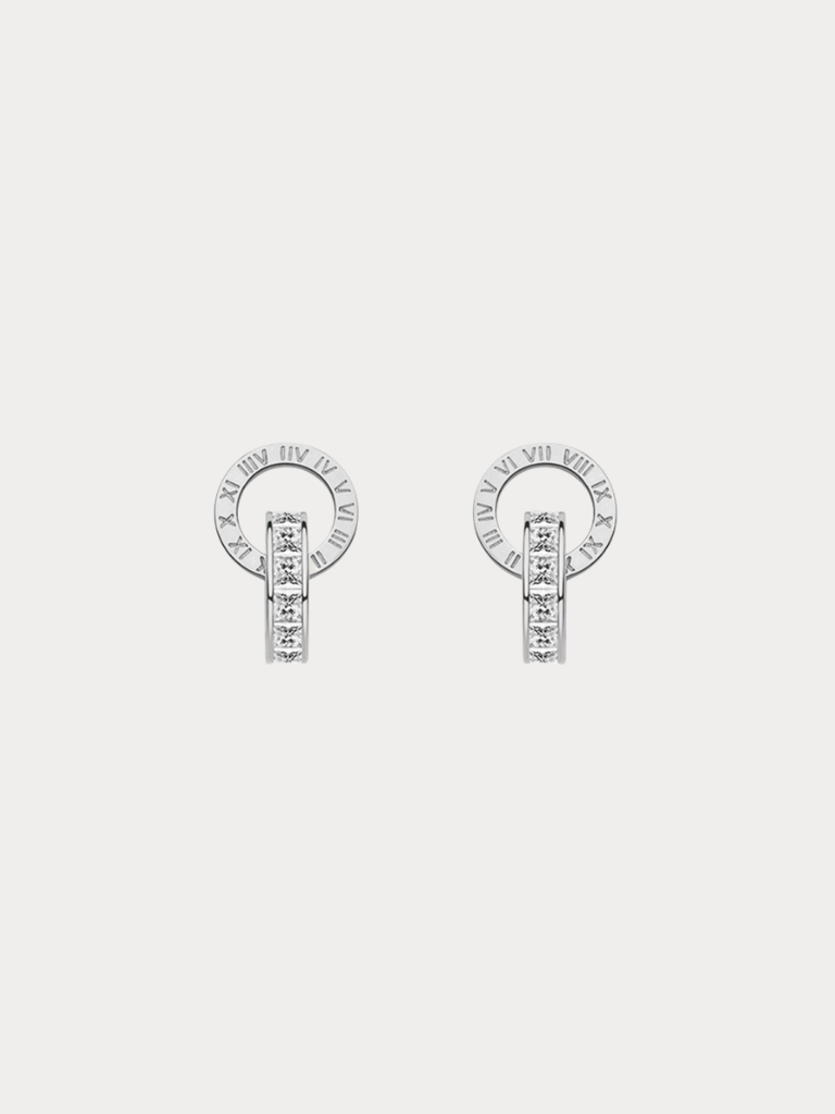Classic Roman Numerals Stud Earrings