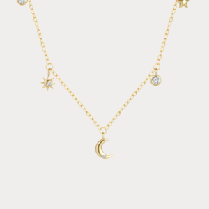 ESTELLA Moon and Stars Sterling Silver Necklace