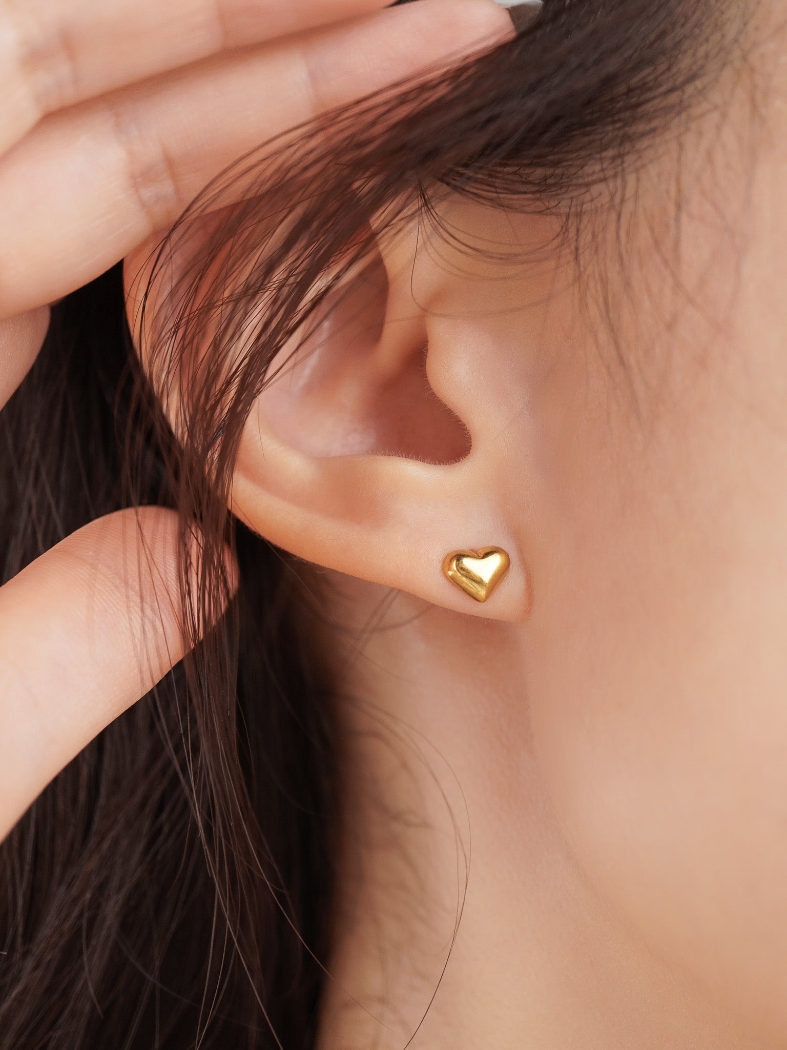 Heart Stud Earrings - Image 3