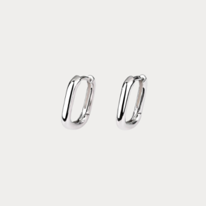 HUGO Oval Sterling Silver Ear Hoops