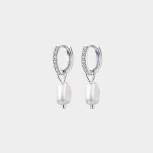 LUMI Baroque Pearls Sterling Silver Ear Hoops