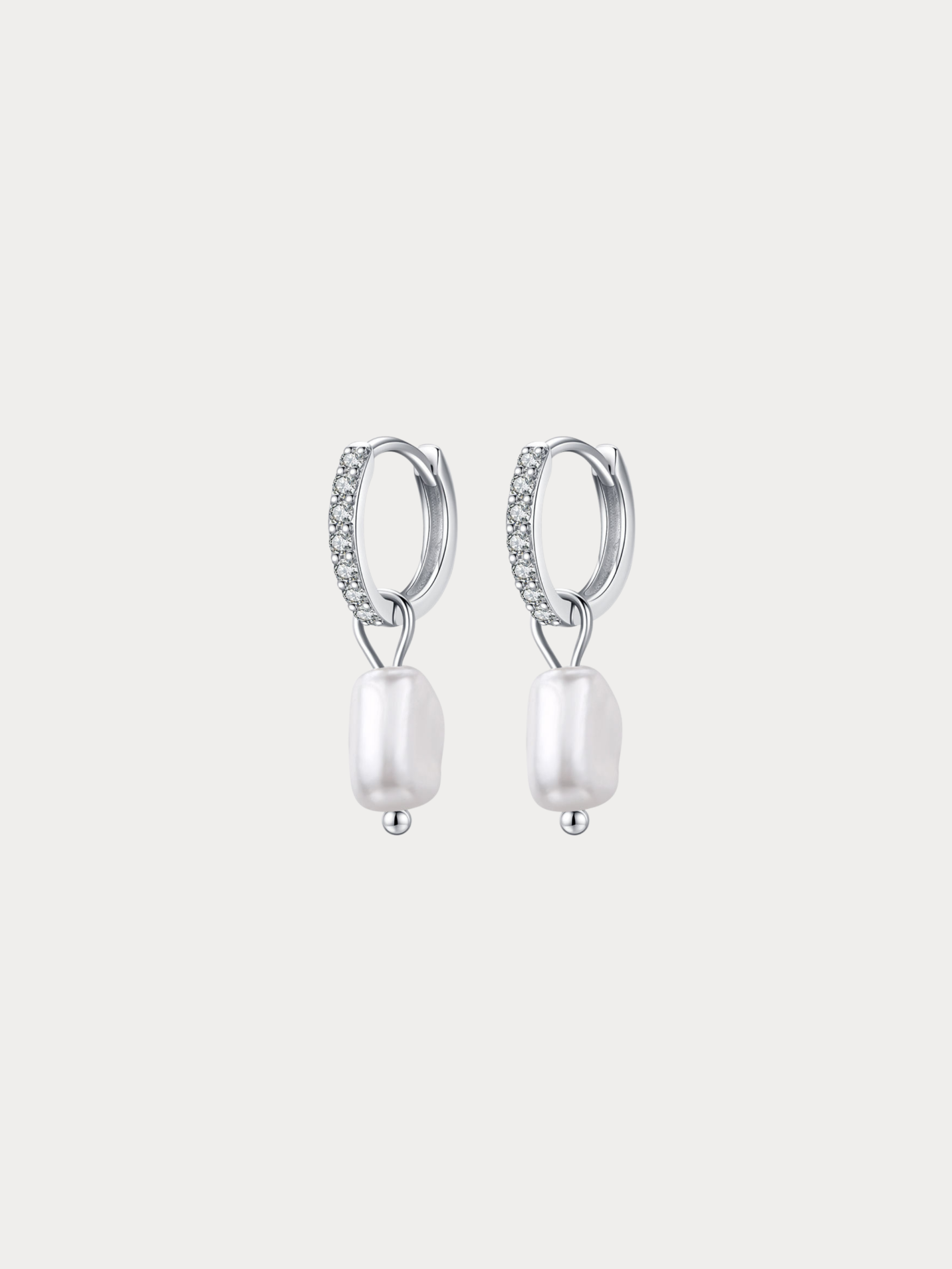 LUMI Baroque Pearls Sterling Silver Ear Hoops