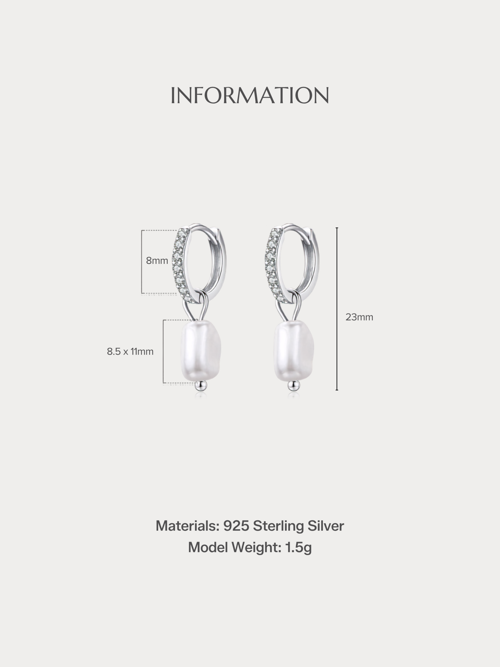 LUMI Baroque Pearls Sterling Silver Ear Hoops - Image 4