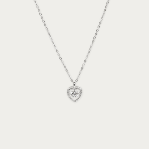 AMBER Dancing Diamond Heart Sterling Silver Necklace