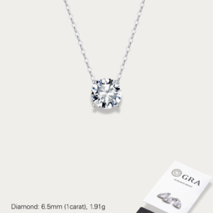 Amélie Moissanite Necklace – 1 Carat Round Brilliant Cut