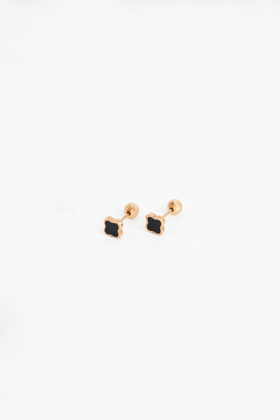 Black Clover Stud Barbell Earrings - Image 5