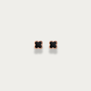 Black Clover Stud Barbell Earrings