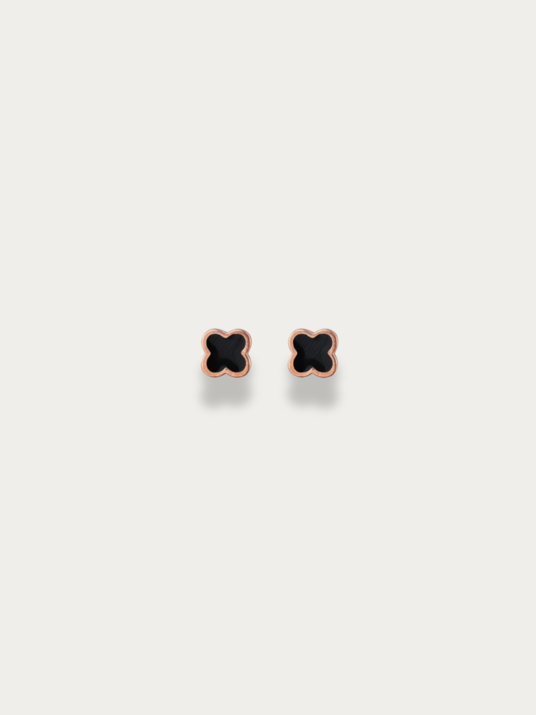 Black Clover Stud Barbell Earrings