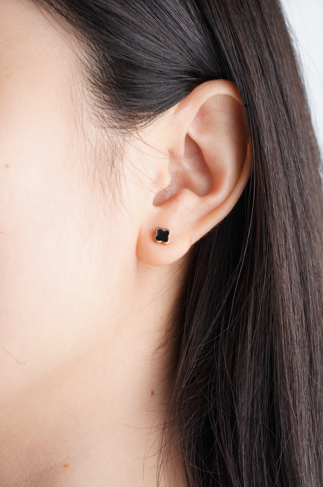 Black Clover Stud Barbell Earrings - Image 6