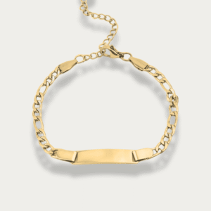 Constans Figaro Chain Engravable Plate Bracelet