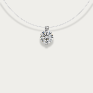 COURTNEY Solitaire Diamond Sterling Silver Necklace