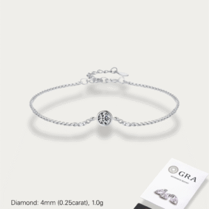 DAPHNE Moissanite Solitaire Diamond Sterling Silver Bracelet