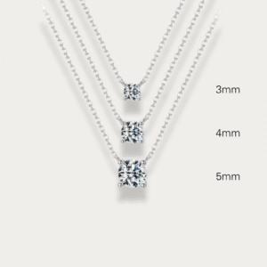 RAY Solitaire Diamond Sterling Silver Necklace