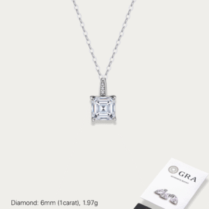 Solenne Moissanite Necklace – 1 Carat Square Cut