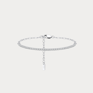 NORA Tennis Paperclip Chain Sterling Silver Bracelet