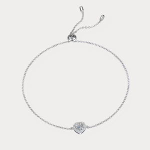 ODILIA Diamond Heart Sterling Silver Adjustable Bracelet