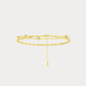 REMY Paperclip Bead Chain Sterling Silver Bracelet